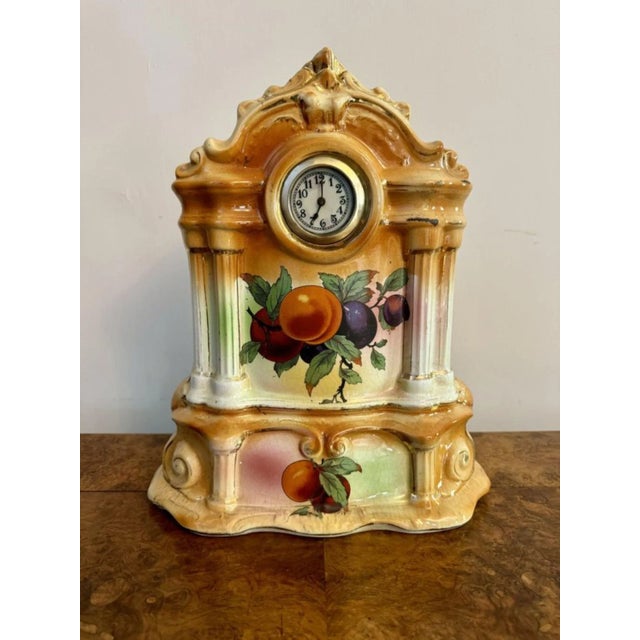 Staffordshire Mantle Clock, 1900s For Sale - Image 4 of 5