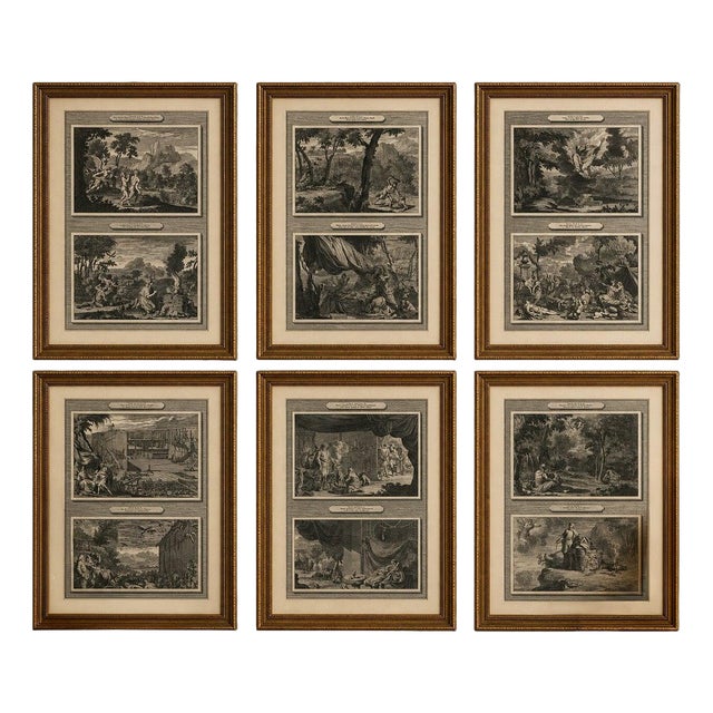 Pieter Mortier, Creation of the World to Abraham Sacrifice, 1700s, Engravings, Set of 6 For Sale