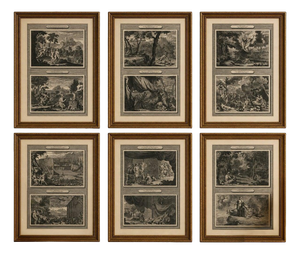 Pieter Mortier, Creation of the World to Abraham Sacrifice, 1700s, Engravings, Set of 6