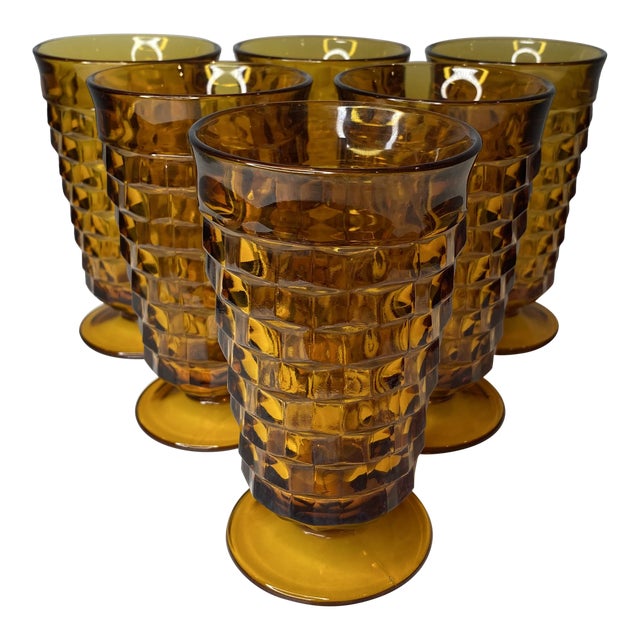 1960s Amber Whitehall Iced Tea Glasses Set of 6 Chairish