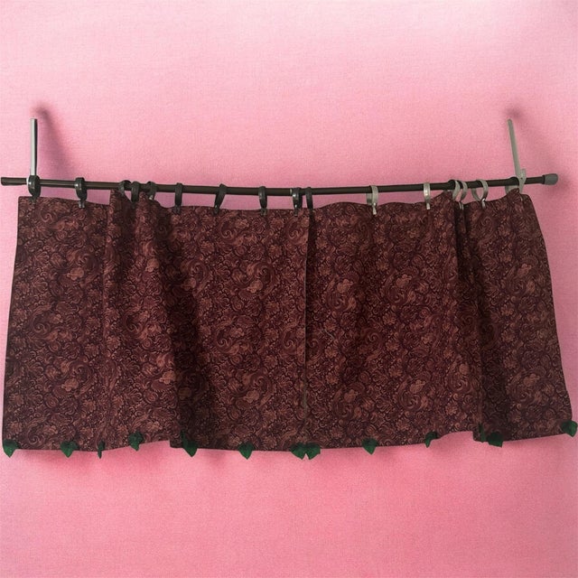Burgundy Artisan Privacy Panels Lined Beaded Handmade For Sale - Image 11 of 11