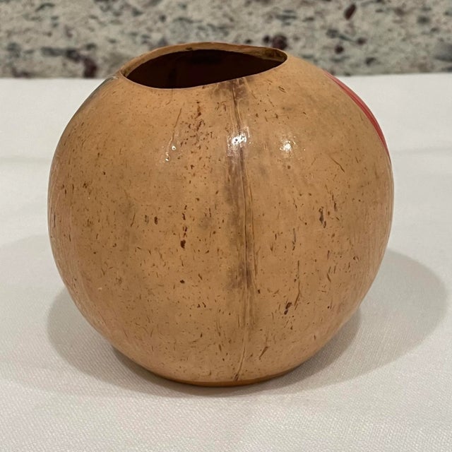 1980’s Handcrafted Painted Malaysian Vase For Sale - Image 4 of 7