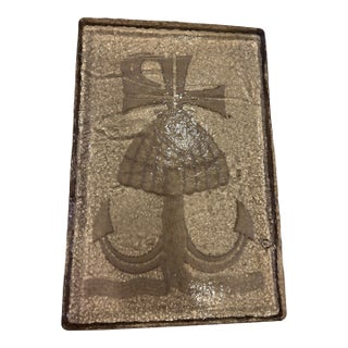 Vintage Large Art Glass Chi-Ro Paperweight For Sale