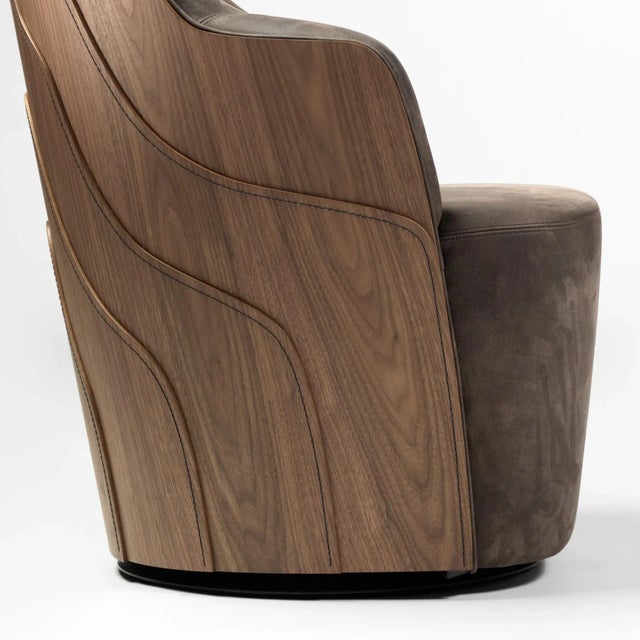 Not Yet Made - Made To Order Brown Leather Couture Armchair by Färg & Blanche for Bd Barcelona For Sale - Image 5 of 8
