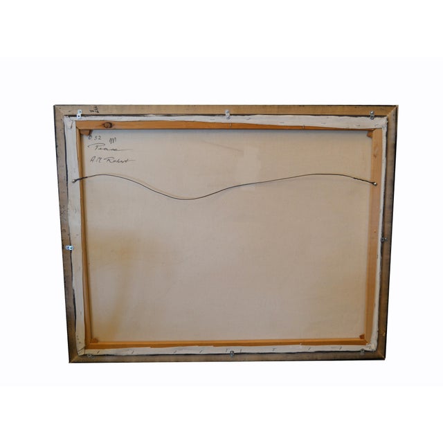 Original Framed Large Oil on Canvas Painting by Canadian Artist a.m