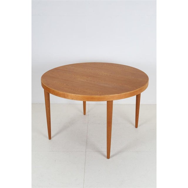 Round Danish Oak Dining Table by Villy Schou Andersen, 1970s For Sale - Image 14 of 14
