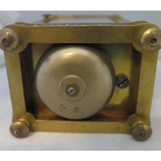 Antique French Champleve Carriage Clock For Sale - Image 4 of 12