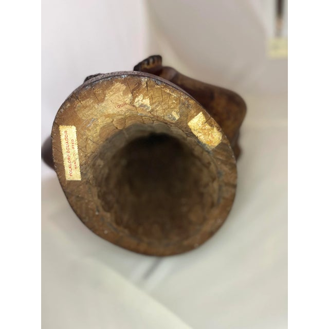 Early 20th Century Modernist Madonna and Child Hand Carved Wooden Folklore Sculpture, Crafted in Ecuador For Sale In New York - Image 6 of 12