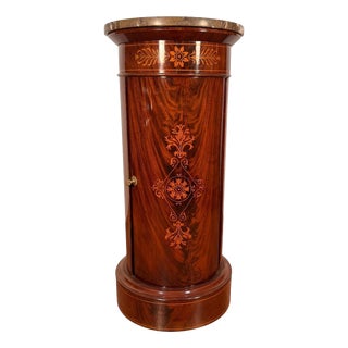 Antique French Drum Cabinet in Mahogany, 1830 For Sale