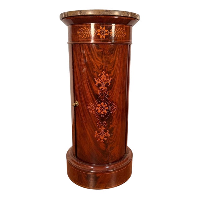 Antique French Drum Cabinet in Mahogany, 1830 For Sale