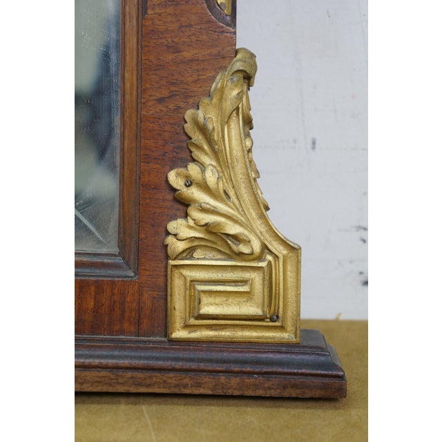 Antique French Louis XVI Mahogany Ormolu Overmantle Mirror Dresser Backsplash 49" For Sale - Image 4 of 14