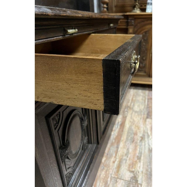 Wood Napoleon III Sacristy Buffet in Blackened Wood, 1850 For Sale - Image 7 of 10