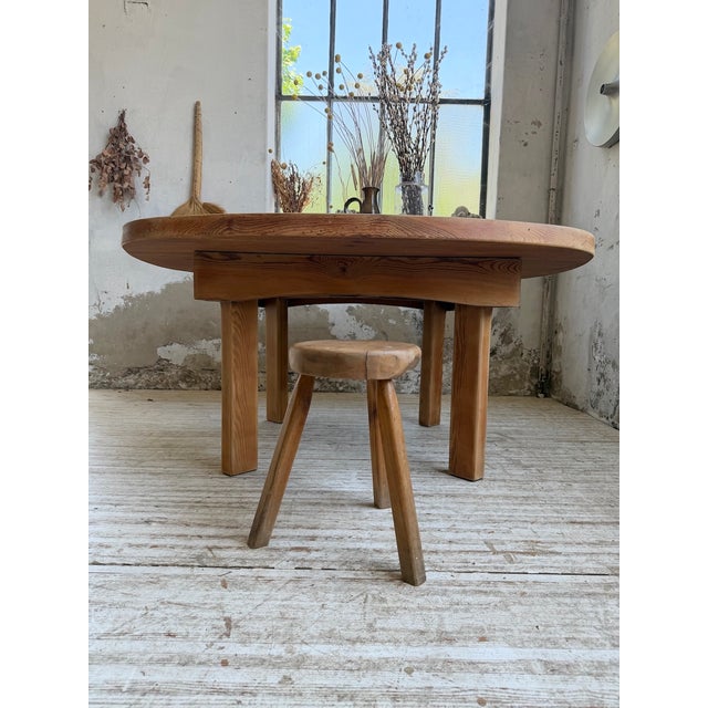 Constructivist Round Pine Table, 1950s For Sale - Image 16 of 18