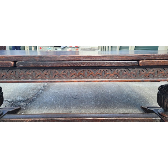 19th Century Jacobean Large Antique Refectory Dining Table For Sale In Philadelphia - Image 6 of 17