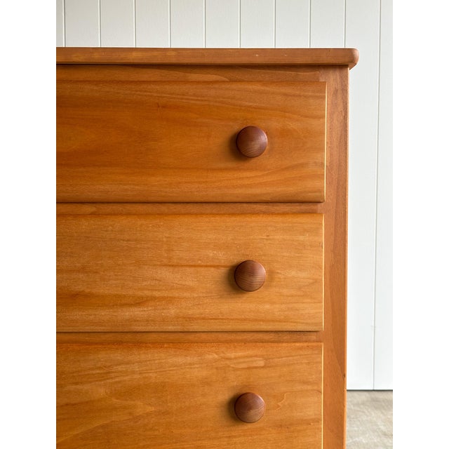 Vintage Honey Tone Wooden Chest of Drawers For Sale - Image 10 of 14