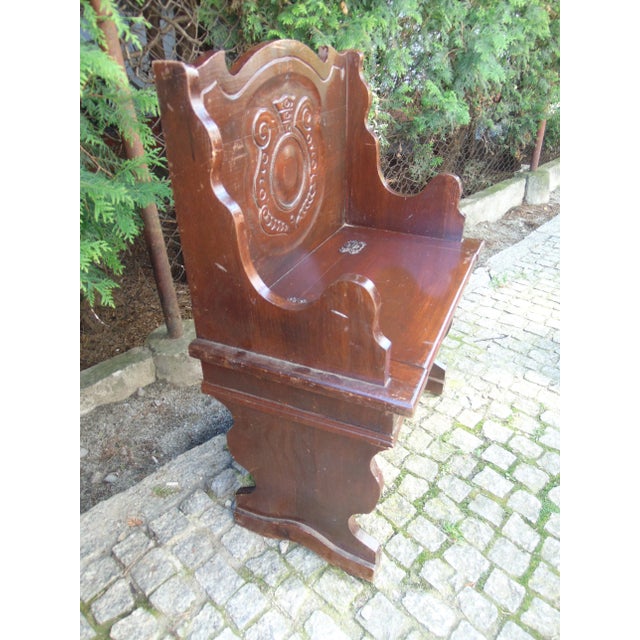Vintage Art Deco Wooden Bench For Sale - Image 3 of 8
