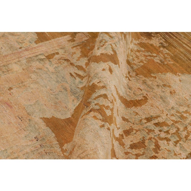 Textile Contemporary Oriental Floral Wool & Natural Silk Rug by Rug & Kilim, India For Sale - Image 7 of 10