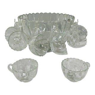 Crystal Bowl and Serving Cup Set, 11 Pieces For Sale