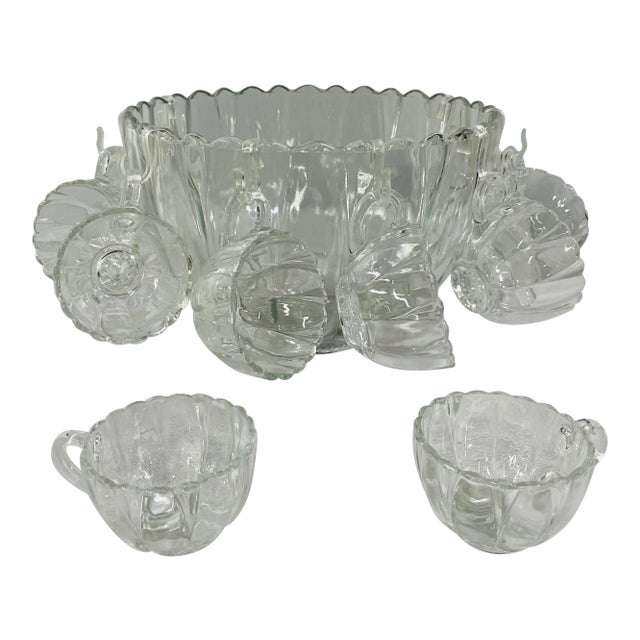 Crystal Bowl and Serving Cup Set, 11 Pieces For Sale