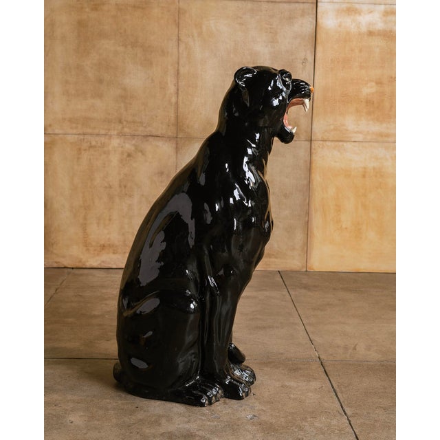 Ceramic Italian Panther Ceramic Sculpture For Sale - Image 7 of 8