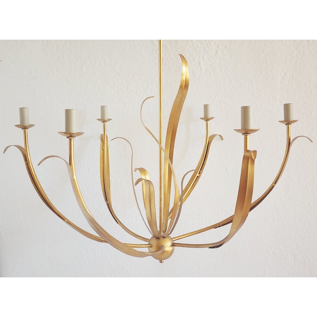 Metal Currey & Company Menefee Gilt Wrought Chandelier For Sale - Image 7 of 16