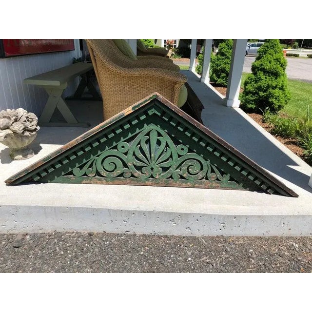 Huge Victorian Gingerbread Architectural fragment in green. Amazing piece most likely from the crest of a Victorian home....