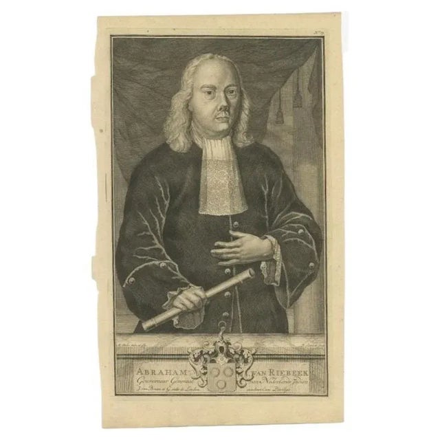 Early 18th Century François Valentijn, Portrait of Abraham Van Riebeeck, 1726, Paper For Sale - Image 5 of 5