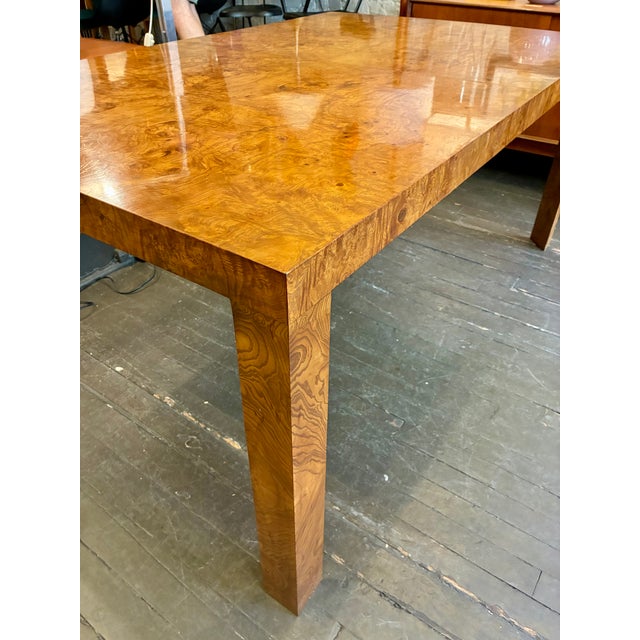 1970s 1970s Burlwood Parsons Table by Edward Wormley for Dunbar For Sale - Image 5 of 10