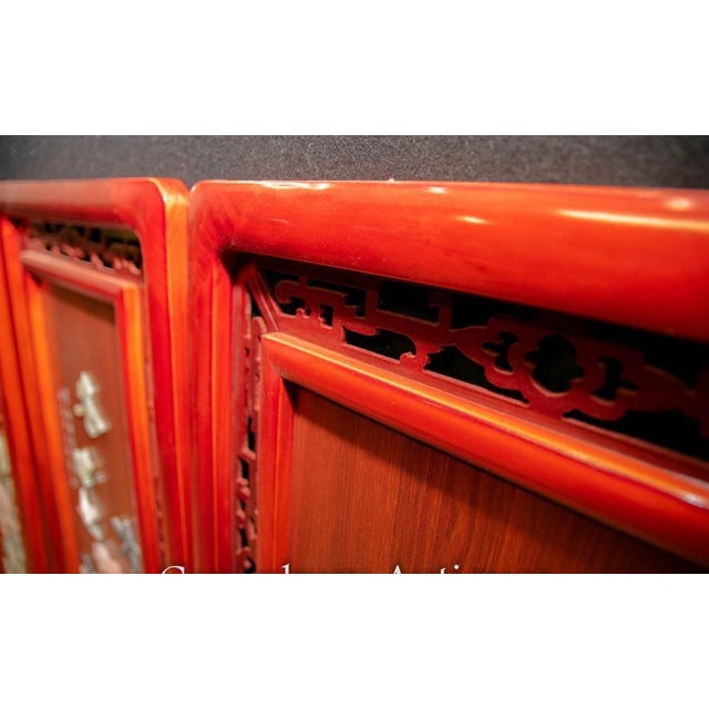 Chinese Hardwood Soapstone Panels Placques, Set of 4 For Sale - Image 3 of 7