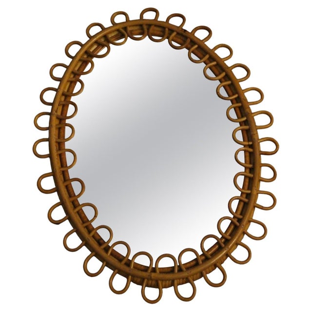 Vintage Rattan and Bamboo Mirror, 1960s For Sale - Image 14 of 14