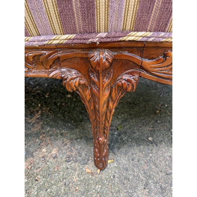 Vintage 1940’s Louis XV Style Carved Mahogany Sofa For Sale - Image 9 of 11