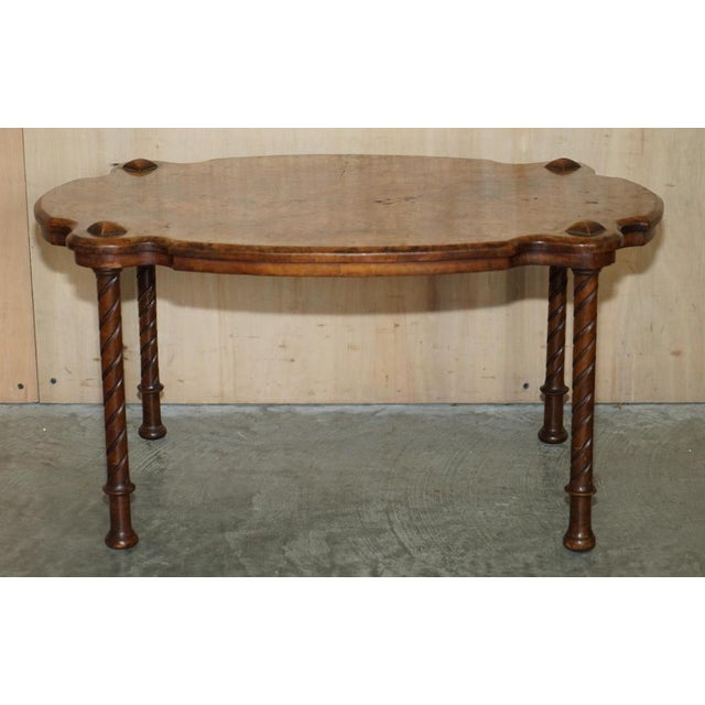 Antique Hand-Carved Burr Walnut Coffee Table, 1880 For Sale - Image 15 of 17