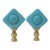 Semi-Precious Turquoise Stone Finials by C. Damien Fox, a Pair. For Sale