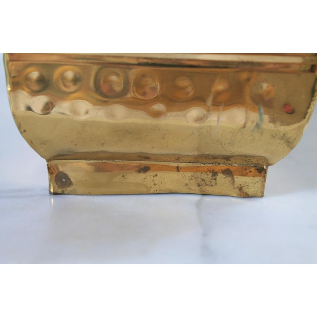 Brass Vintage Rectangular Hammered Brass Planter For Sale - Image 8 of 8