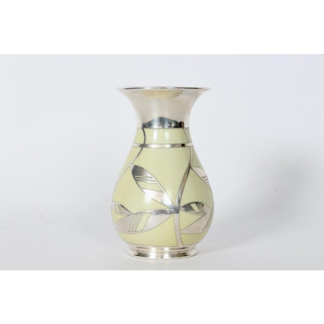 Friedrich Wilhelm Spahr Floral Silver Overlay Porcelain Vase, 1940's For Sale - Image 12 of 12