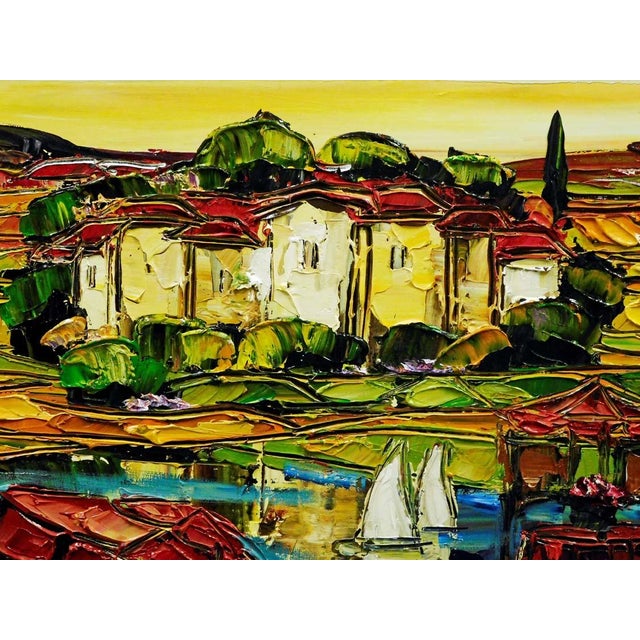 Maya Eventov Untitled Oil Canvas With Beautiful Custom Frame Me121506-20 For Sale - Image 10 of 12