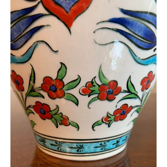 Vintage Handprinted Turkish Urn For Sale - Image 9 of 12
