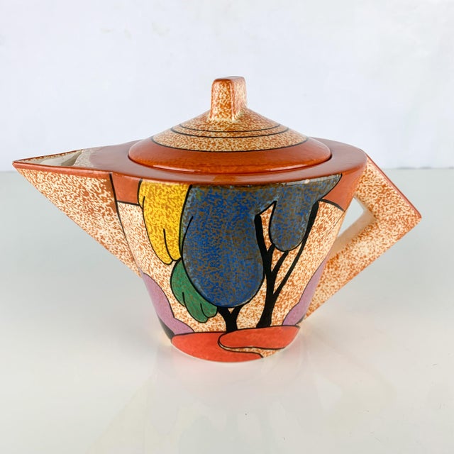 Beautiful vintage ceramic teapot from the metropolitan museum of art - Clarice Cliff, 1993. Gorgeous fall, tree abstract...