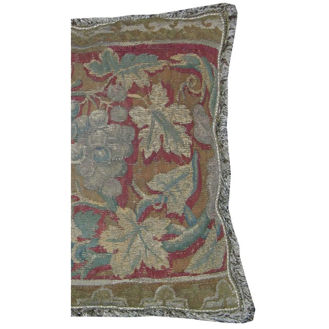 Traditional 17th Century Antique Brussels Tapestry Pillow For Sale - Image 3 of 9