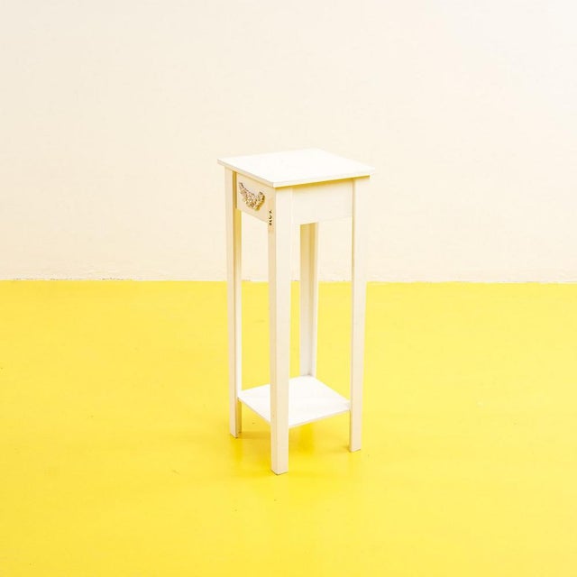 White Wooden Plant-Pot Column For Sale - Image 4 of 6