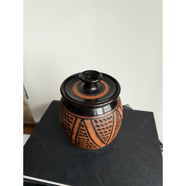 Mexican Vintage Ceramic Jar - Native/Mexican Style For Sale - Image 3 of 5