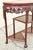 Vintage Oriental Chinese Carved Hardwood Demilune Marble Top Console Hall Table For Sale - Image 4 of 11