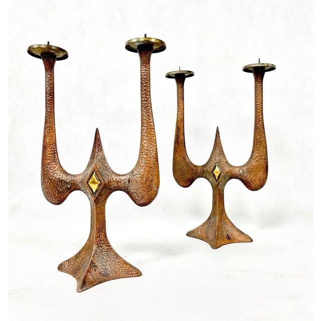 Polish Brutalist Candleholders, 1970s, Set of 2 For Sale - Image 6 of 16