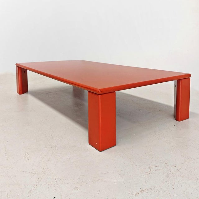 Rectangular Ming Coffee Table in Red-Orange Lacquer by K. Takahama for Simon Gavina, 1970s For Sale - Image 4 of 18