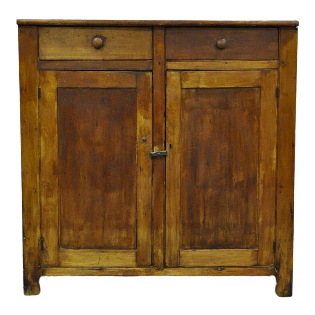 19th Century Primitive Pine Dovetailed Joinery Jelly Cupboard