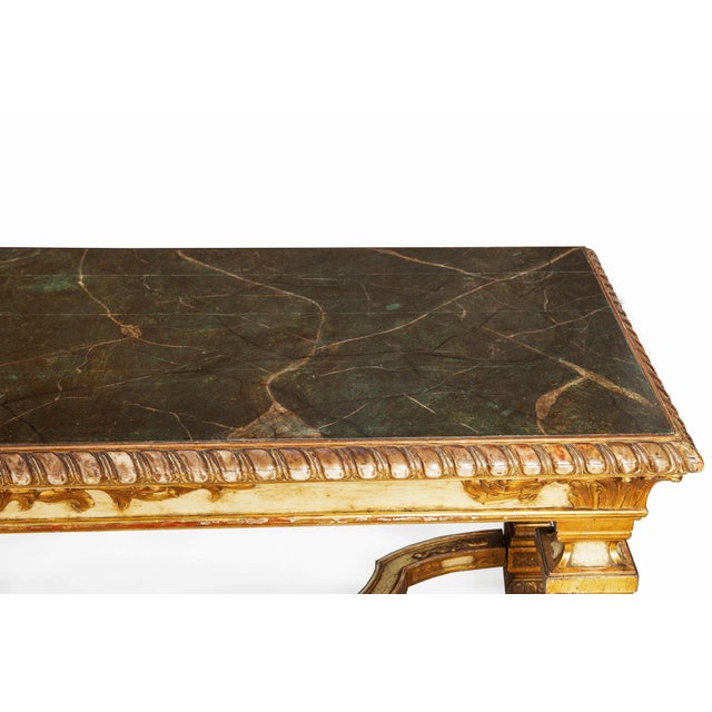 Wood Antique Louis XIV Style Polychromed Rectangular Dining Center Table Ca. 1900 For Sale - Image 7 of 12