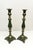 Traditional Faux Verdigris Patina Brass Candlesticks a Pair For Sale - Image 3 of 8