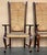 Brown Set of 20th Century Spanish Walnut Armchairs with High Back and Seat Caned, 1940s For Sale - Image 8 of 15
