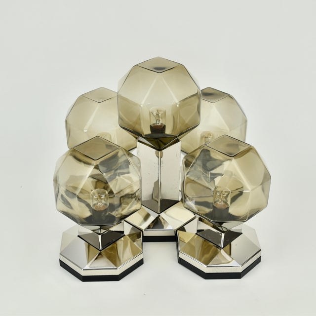 1970s Motoko Ishii Modular Flush Mount for Staff Leuchten - Set of 5 For Sale - Image 14 of 17