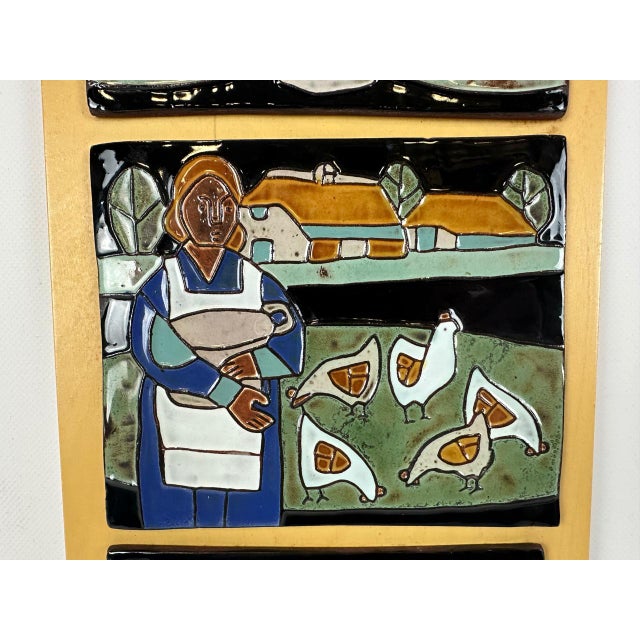 Vintage Dutch Wall Tile Tableau by Henk Potters for Ceramics Oisterwijk, 1970s For Sale - Image 4 of 9